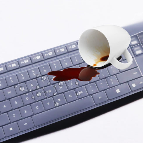 MUBUY-GOL Keyboard Cover Design for Logitech MK235 K375 K375S, Waterproof & Dustproof Silicone Skin, Clear...
